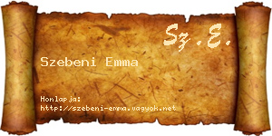 Szebeni Emma névjegykártya