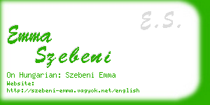 emma szebeni business card